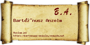 Bartánusz Anzelm névjegykártya